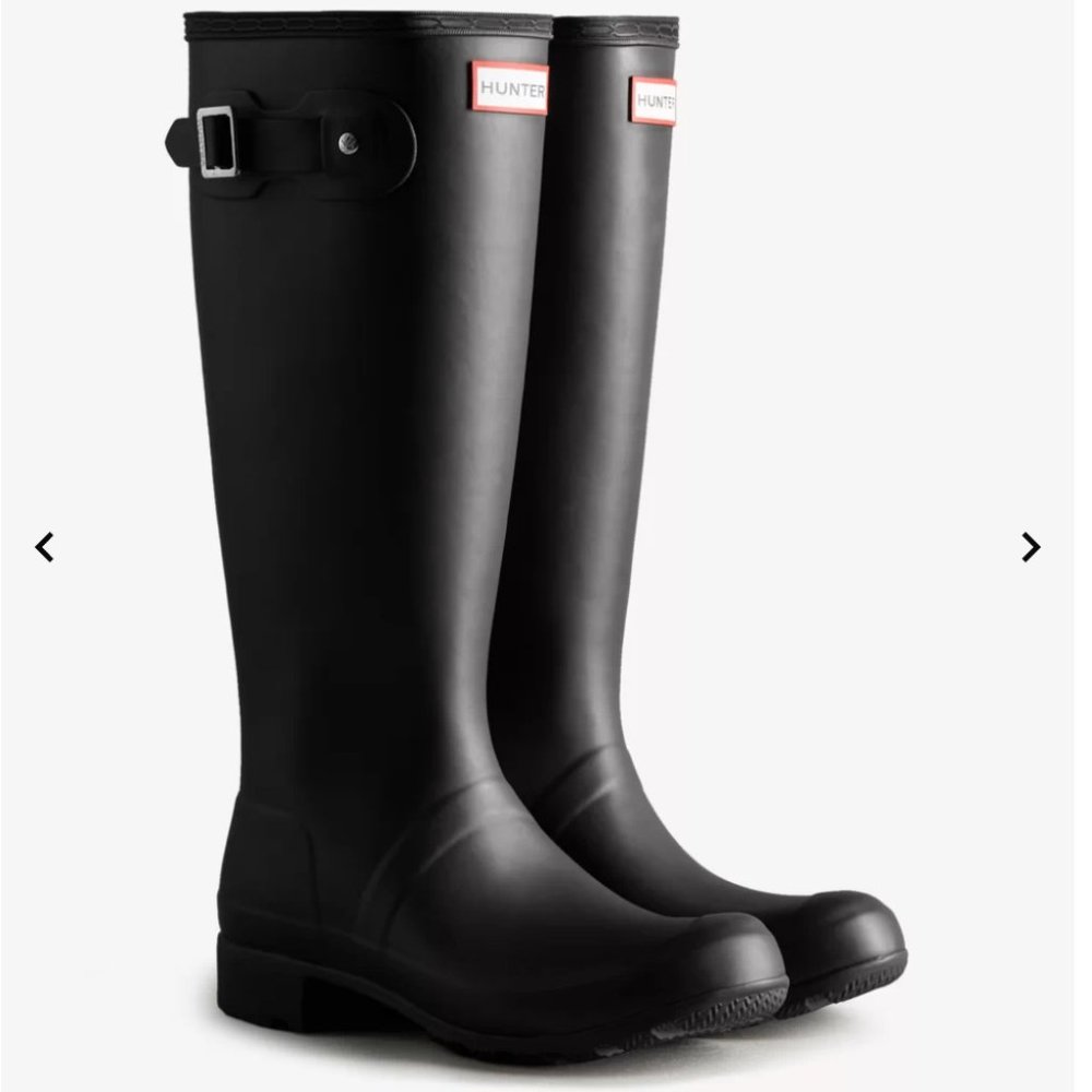 NEW Hunter Original Tour Foldable Tall Rain Boots Black Size 10